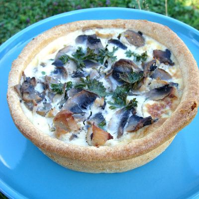 Quiche poulet champignons