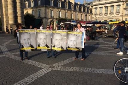 Rassemblement pour la libération de Salah Hamouri à Bordeaux.