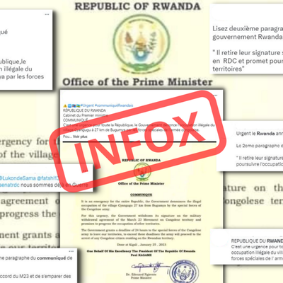 Intox : Un faux communiqué attise les tensions entre le Rwanda et la RDC