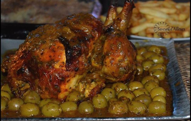 Mon poulet rôti aux olives