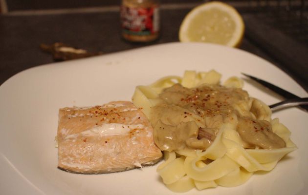 Saumon et tagliatelles aux cèpes - Thermomix -