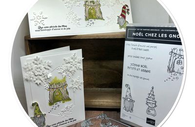 Carte de voeux : Il neige pour Noël chez les gnomes Stampin'Up 