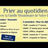 Les vepres du samedi 2 novembre 2019