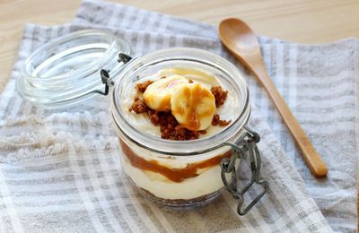 Cheesecake sans cuisson banane et caramel… en bocal