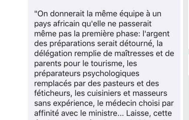 LA REPONSE D'UNE FRANCAISE AUX AFRICAINS: L'EQUIPE DE FRANCE N'A RIEN A VOIR AVEC L'AFRIQUE