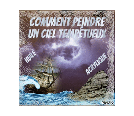 Dessin et peinture - vidéo 3436 : Comment peindre un ciel tempétueux ? huile et acrylique.
