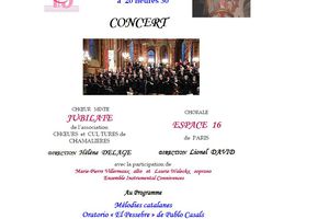 Concert à Issoire Mélodies Catalanes et oratorio El Pessebre de Pablo Casals