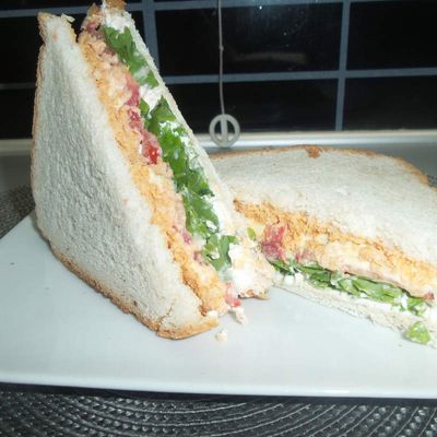 Club sandwich facile à la rillettes de saumon