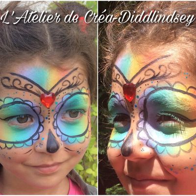 Grimage, de jolies maquillage sur visages: chat , licorne , calavera , papillons ... 