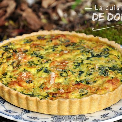 Quiche aux épinards, oignon des Cévennes et chèvre 