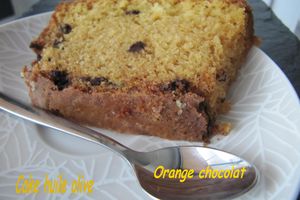 CAKE HUILE OLIVE ORANGE CHOCOLAT