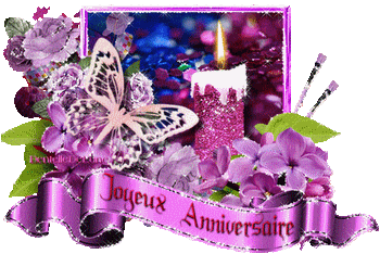Joyeux Anniversaire Pour Femme Gif Scintillant Fleurs Bougie Allumee Les Gifs Animes De Dentelledelune