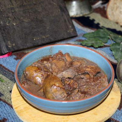 Civet de foies de volaille bicolore 