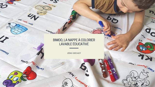 Bimoo, la nappe à colorier lavable éducative