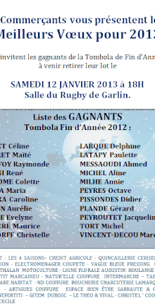 Tombola de Noel: 22 Gagnants !!!!