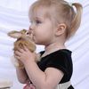 Very Cute and Beautiful Kid Love with Little Rabbit