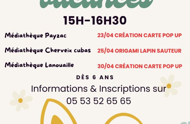 Le réseau des médiathèques propose des ateliers