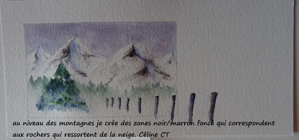 paysage carte de voeux aquarelle