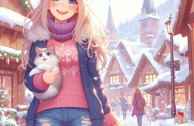 Winter anime girl .
