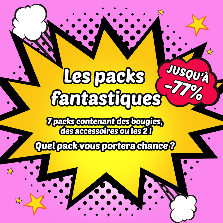 ✳ Les packs fantastiques - 7 packs contenant des bougies, �des accessoires ou les 2 ! ✳ Quel pack vous portera chance ? 