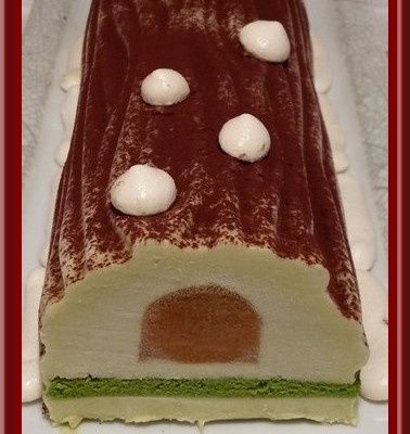 Bûche Pistache-Abricot-Passion