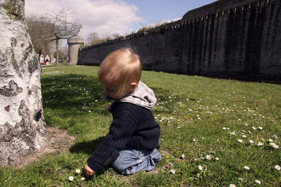 Les remparts de la ville de Guérande au printemps