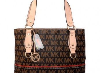 Michael Kors Jet Set Logo Medium Brown Satchel