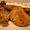 Escalopes de foie gras cru, cèpes et pain d'épices