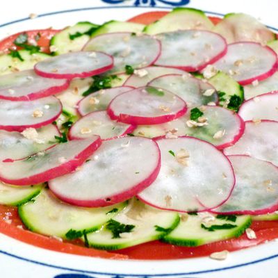 Carpaccio légumes - courgettes/tomates/radis -
