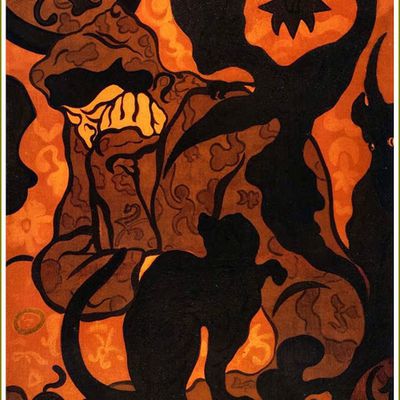 Halloween et sorcières en peinture et illustrations -  Paul Ranson (1861-1909), La Sorcière et le Chat Noir - 1893