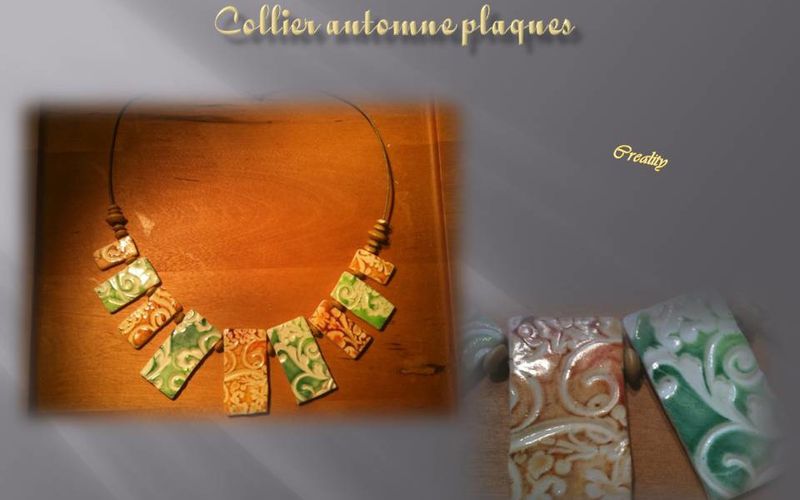 collier automne plaques