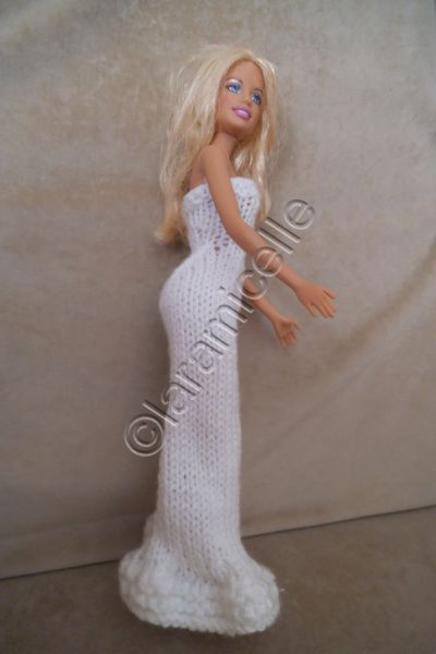 tuto gratuit barbie : fourreau blanc et fil or