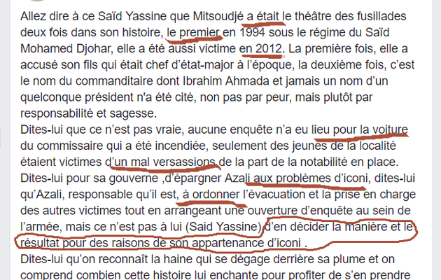  « ALLEZ DIRE A CE SAID YASSINE QUE… »