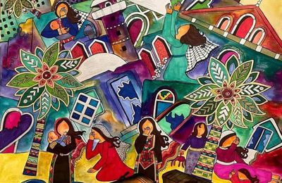 Palestinian artist :  Rawan Anani “Broken Hearts -Gaza” (2024)