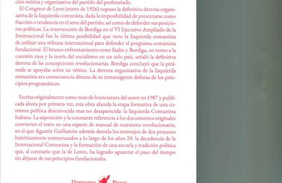 A. Guillamon, 1987, reprint 2024 : Amadeo Bordiga en el Partido Comunista de Italia 