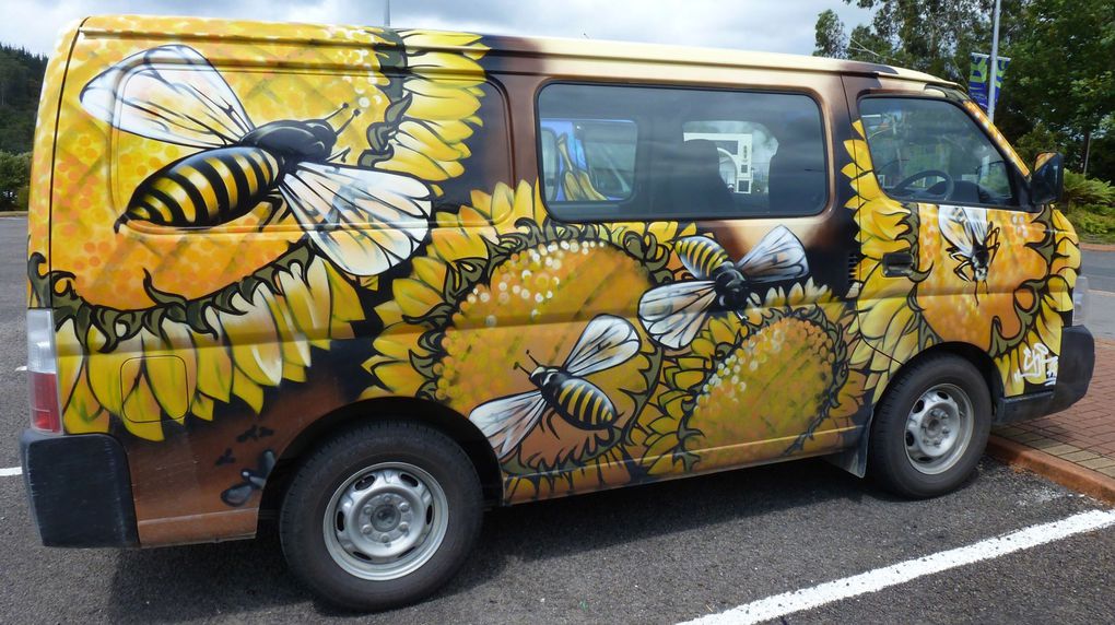 Et voilà les tags et art de rue version Nouvelle-Zélande!! On en retrouve autant sur les vans qu'en Australie... Encore une fois un délice pour les yeux. Je vous laisse découvrir