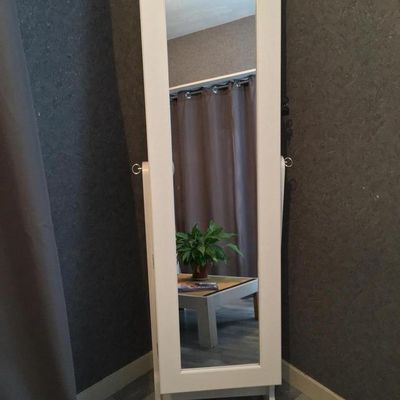 Miroir psyché armoire rangement pour bijoux