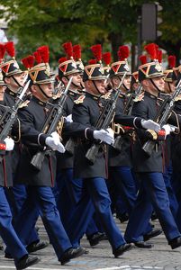 Gardes républicains lors du défilé militaire du 14 Juillet