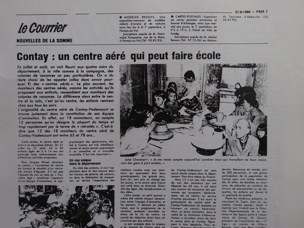 Le Courrier Picard. 27 août 1980. Page 3. © Jean-Louis Crimon