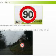 Aménagement d'une portion de route à 70 km/h à Vigeois.