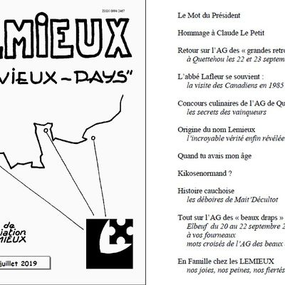 Lemieux du "Vieux-Pays" n°58 - juillet 2019