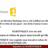 ⛔ Martinique 1ere viole mes droits d'auteur et refuse de me payer mon travail