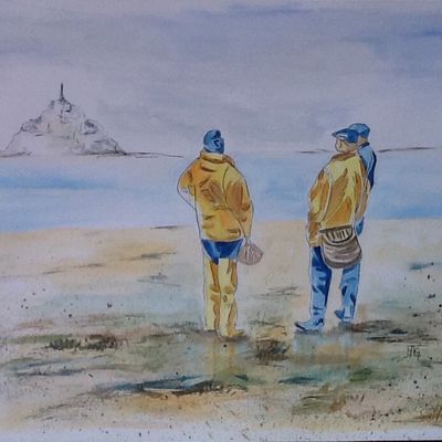 Mont St Michel à l'aquarelle