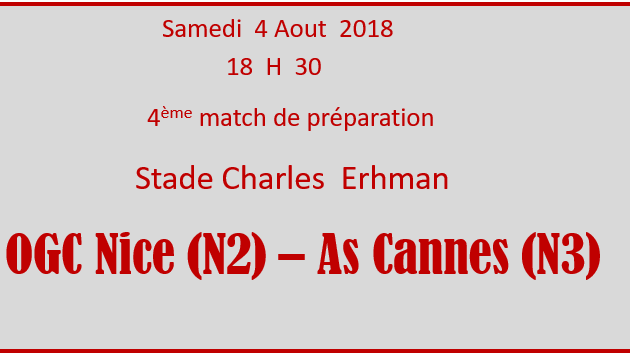 Amical. OGC Nice -As Cannes