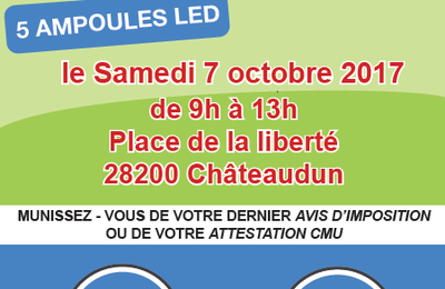 Distribution gratuite d'ampoules led à Châteaudun le 7 octobre.