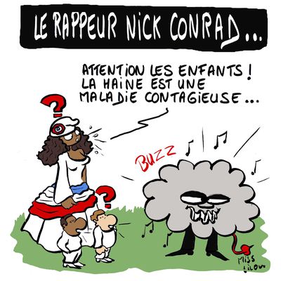 Le rappeur Nick Conrad...