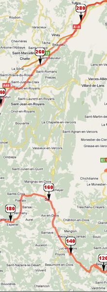 Etude du parcours du BRM 300km de Grenoble