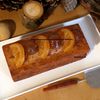 Cake à la farine de châtaigne, aux brisures de marrons glacés et dés d'écorces d'oranges confites sur une base de Nicolas Bernardé  (sans gluten et sans lactose)