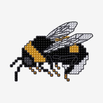 Motif abeille, broderie main et machine