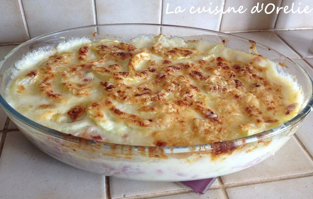 Gratin au chou fleur et lardons 